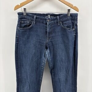 7 For All Mankind Jeans Womens 30 Blue Dark Wash Kimmie Straight Leg‎ Stretch